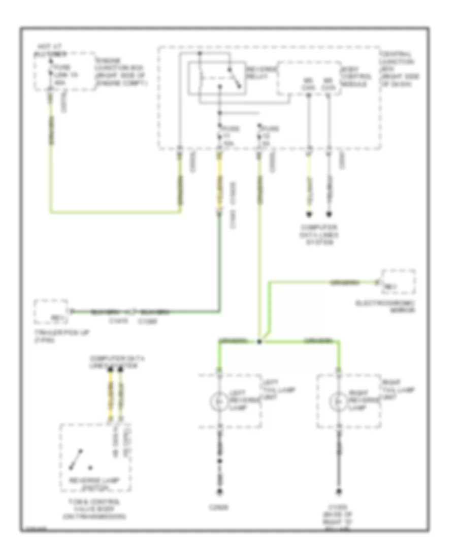Backup Lamps Wiring Diagram for Land Rover Discovery 4 2010
