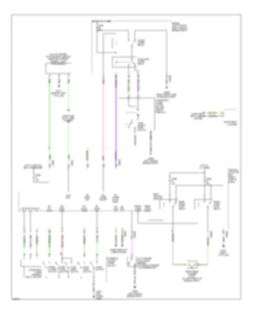Электросхема передних стеклоочистителей дворников и омывателя лобового стекла для Land Rover Discovery 4 HSE 2010