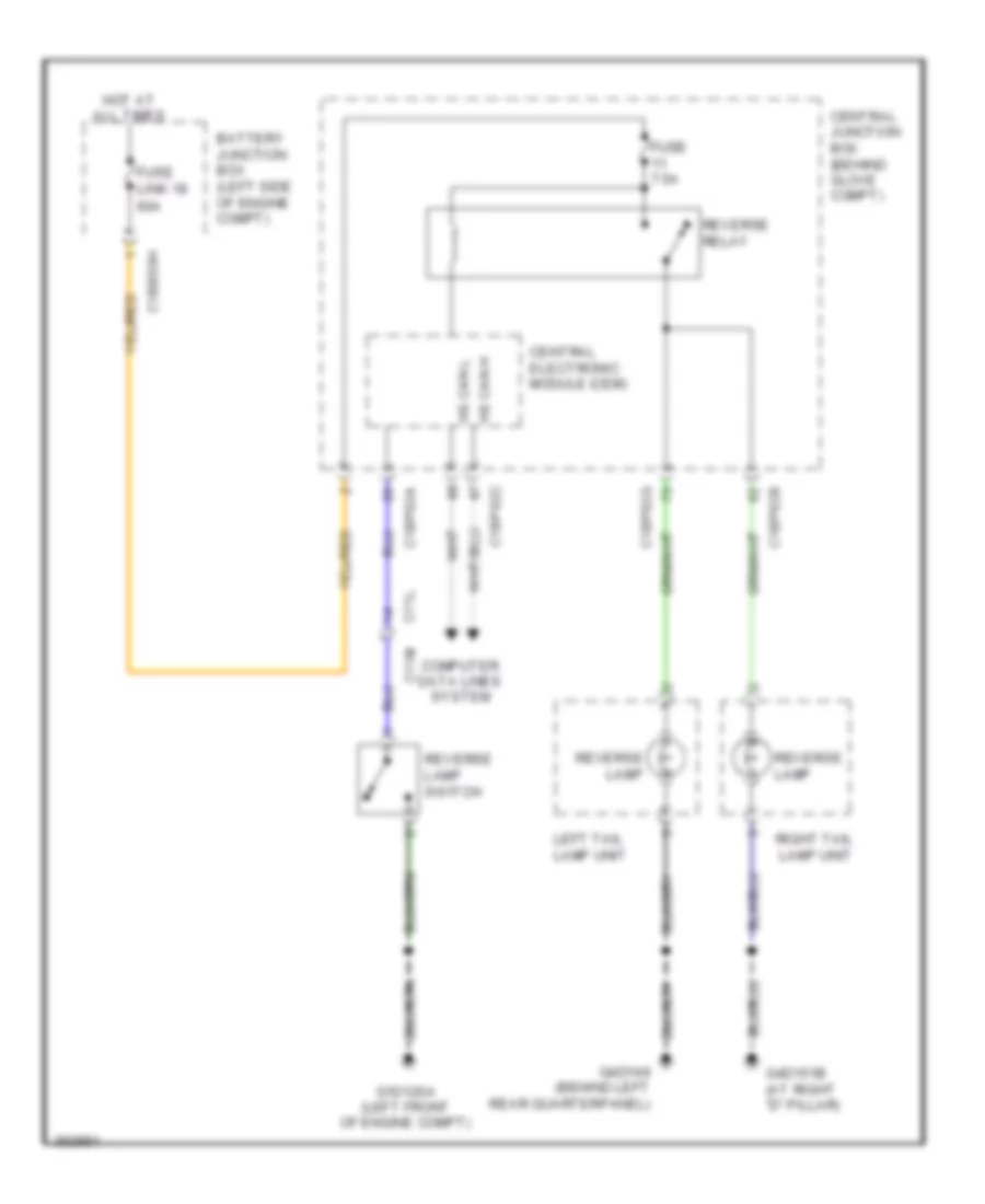 Backup Lamps Wiring Diagram for Land Rover Discovery 2 2012