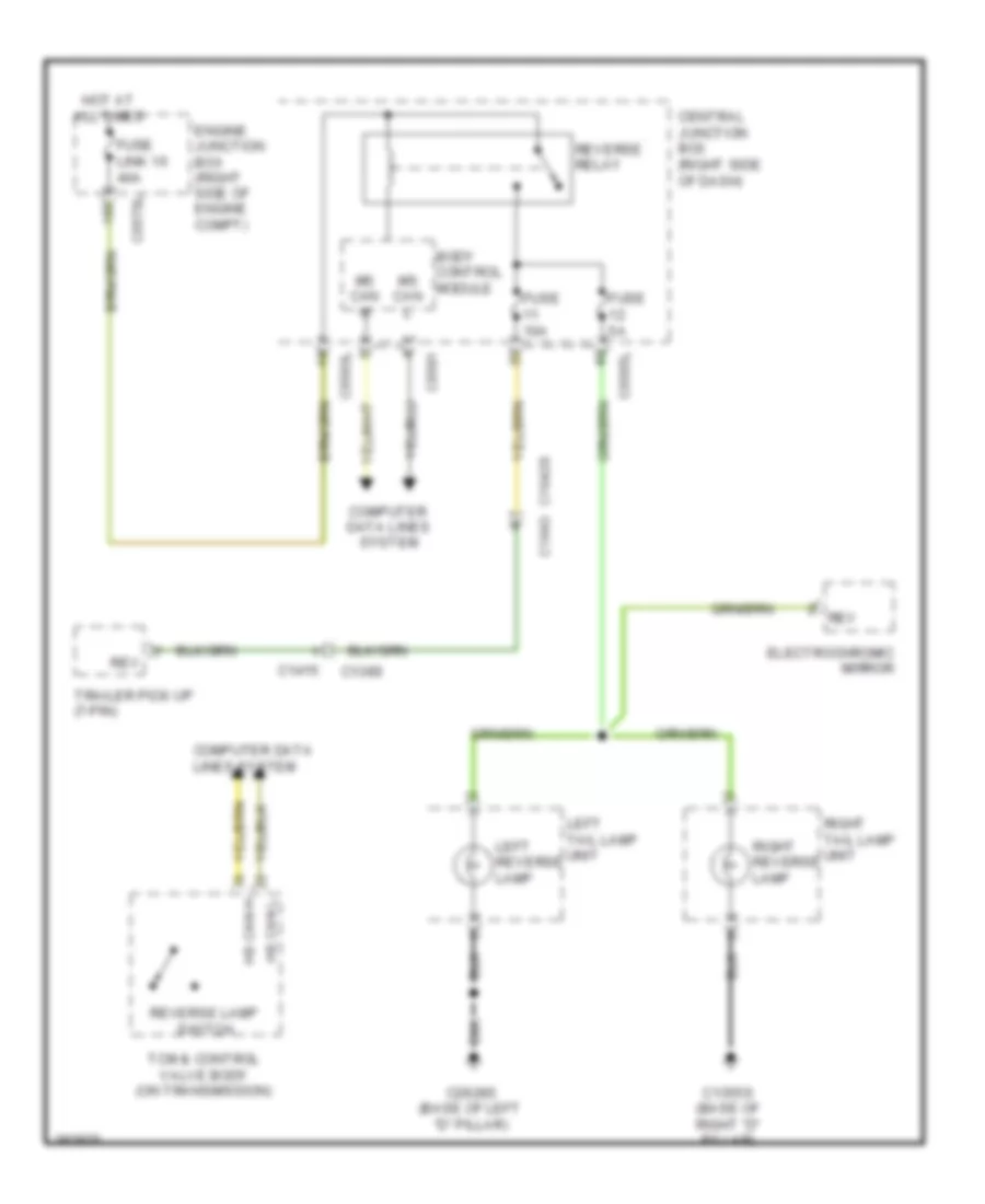 Backup Lamps Wiring Diagram for Land Rover Discovery 4 2012