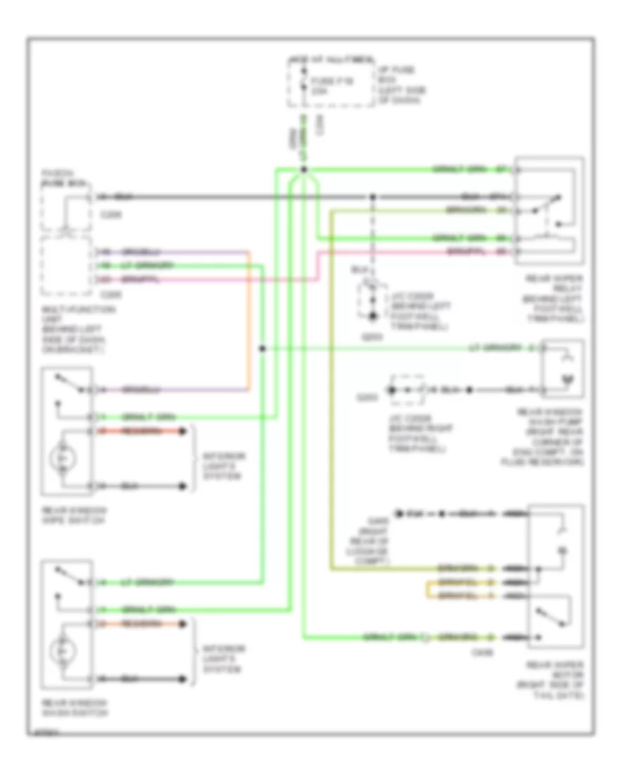 Rear WiperWasher Wiring Diagram for Land Rover Discovery SD 1997