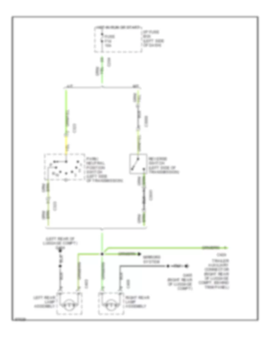 Back up Lamps Wiring Diagram for Land Rover Discovery SE7 1997