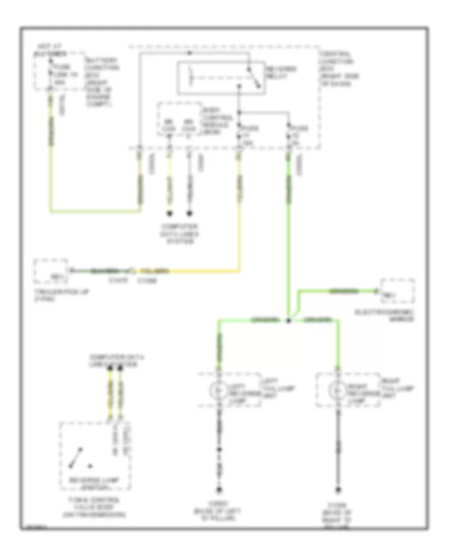 Backup Lamps Wiring Diagram for Land Rover Range Rover Sport HSE 2012