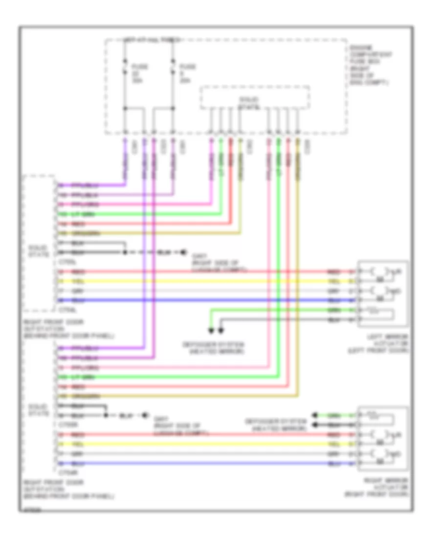 Power Mirrors Wiring Diagram for Land Rover Range Rover SE 1997