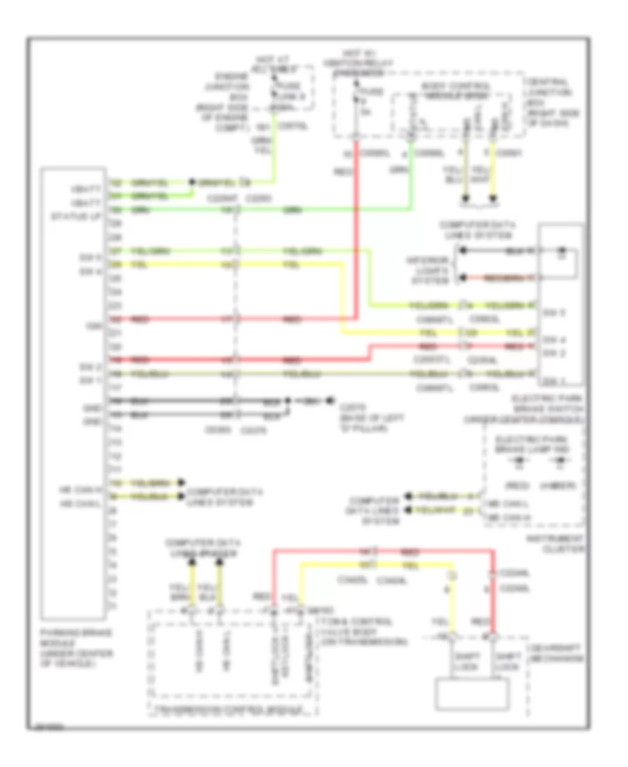 Park Brake Release Wiring Diagram for Land Rover Range Rover Sport Supercharged 2012