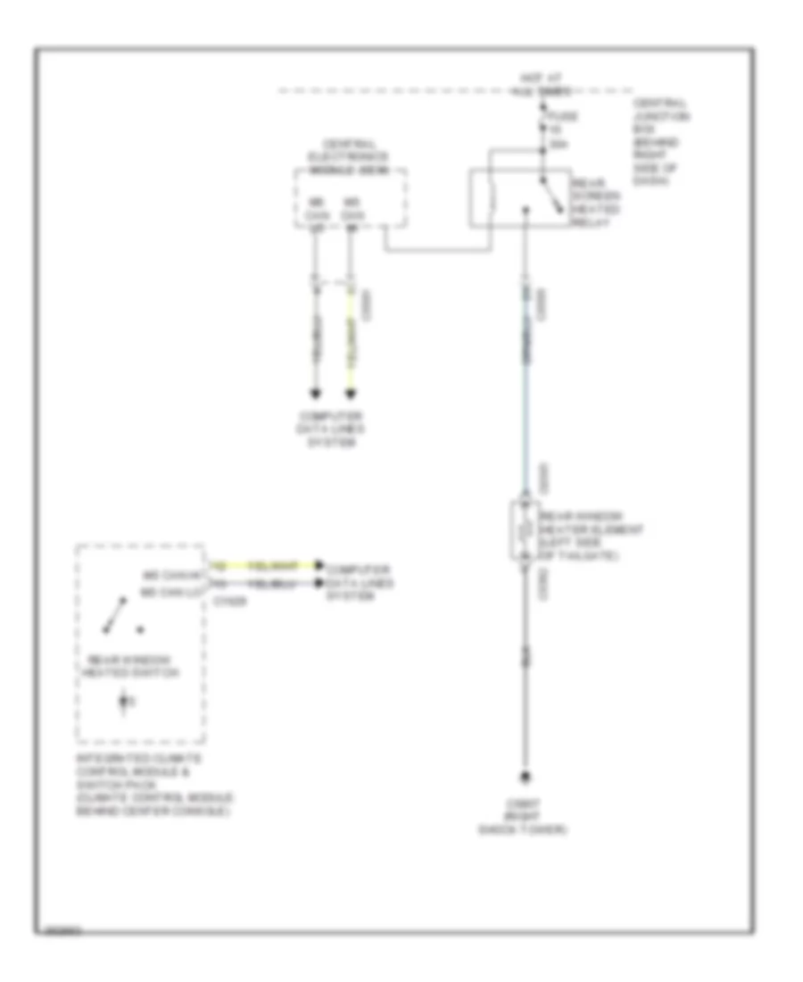 Rear Defogger Wiring Diagram for Land Rover Range Rover Supercharged 2012