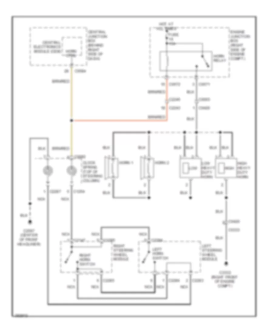 Horn Wiring Diagram for Land Rover Range Rover Supercharged 2012