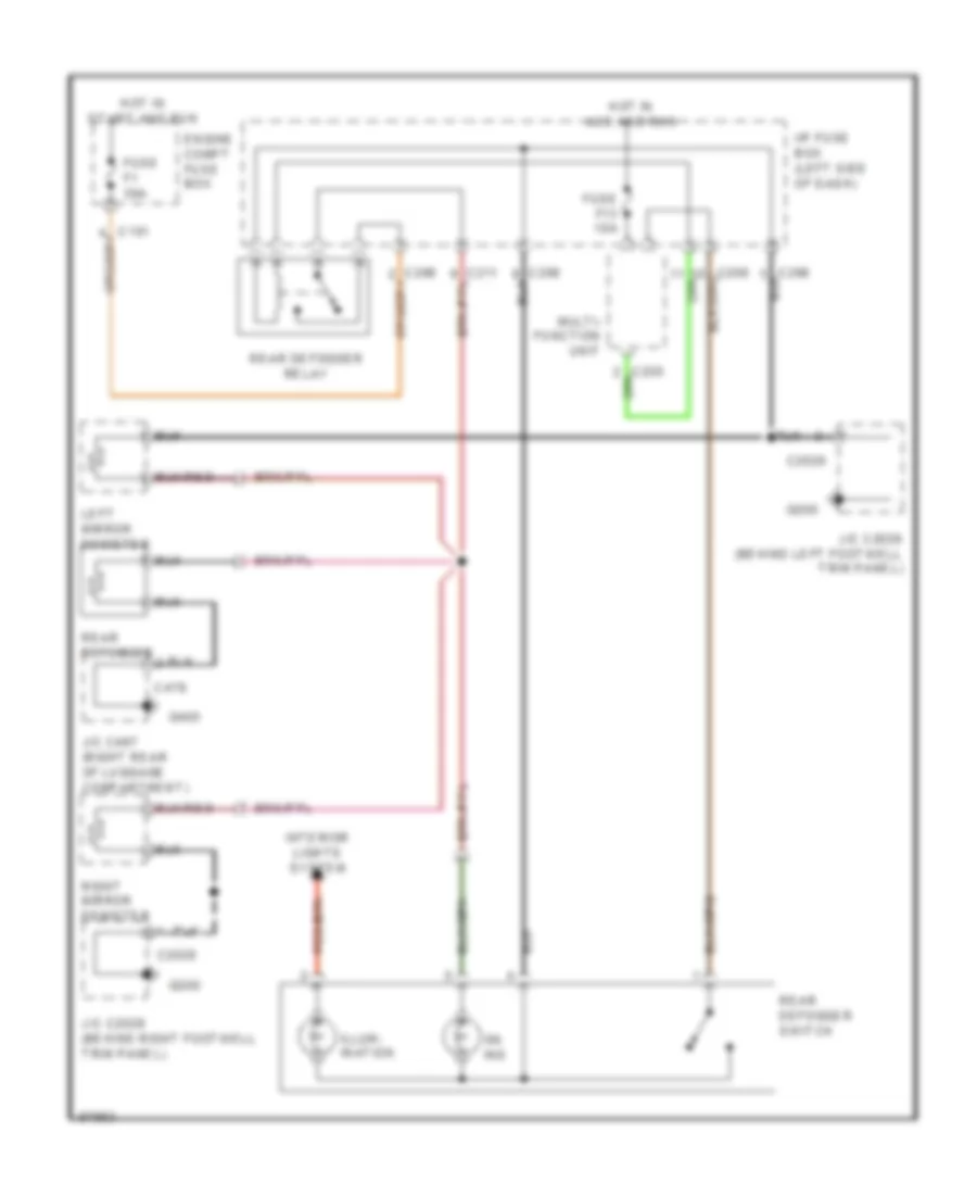 Rear Defogger  Heated Mirrors Wiring Diagram for Land Rover Discovery LSE 1998