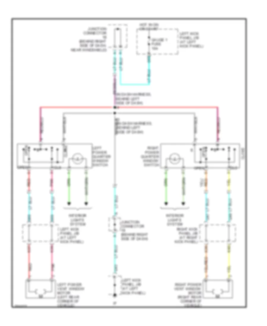 задний Windows Wiring Diagram четверти для Lexus LX 470 2006
