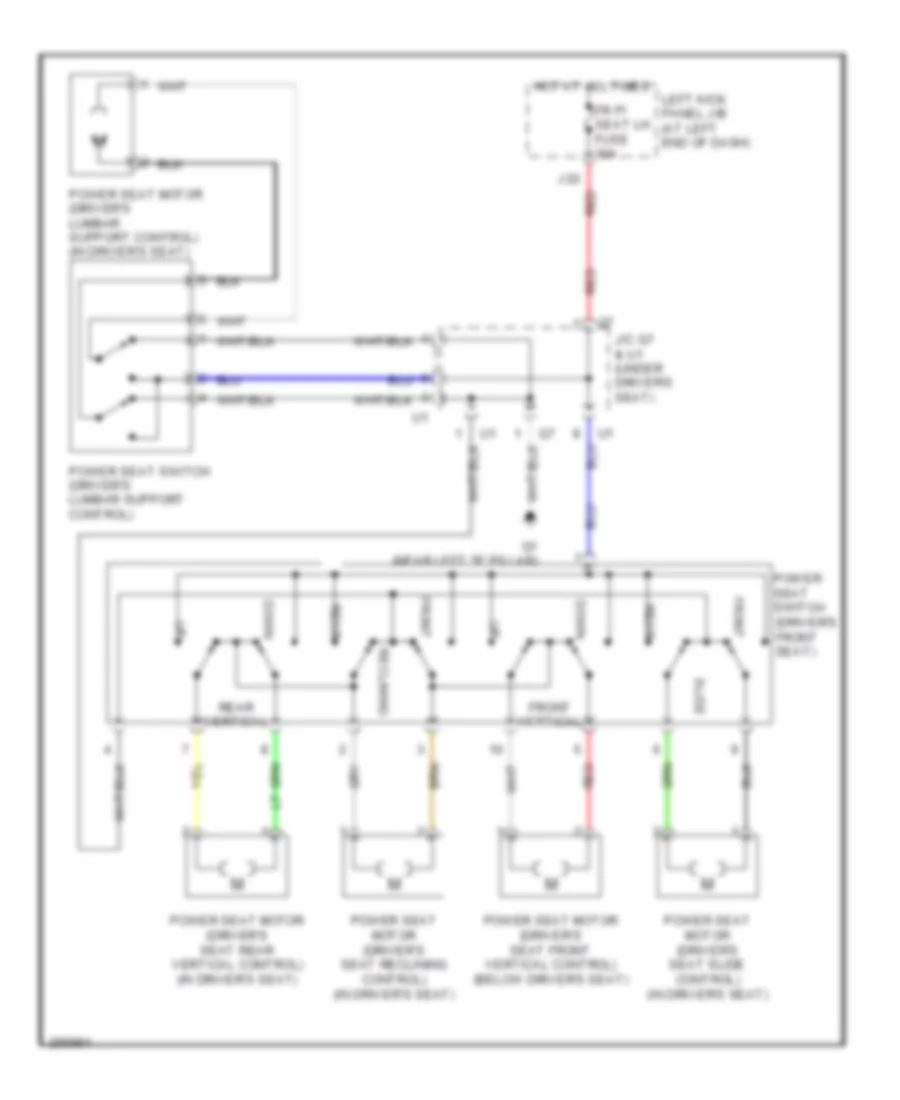 Электросхема привода водительского сиденья для Lexus IS 350 2007