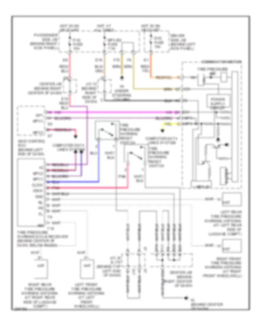 Электросхема системы контроля давления в шинах для Lexus SC 430 2007
