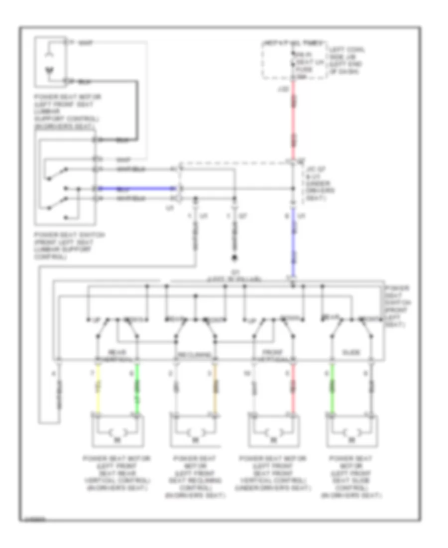 Электросхема привода водительского сиденья для Lexus IS 350 F Sport 2012