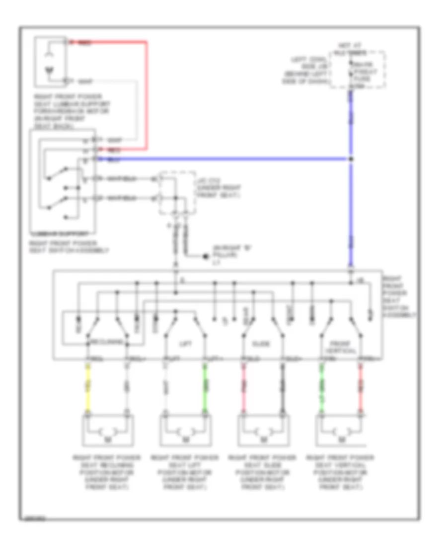 Электросхема привода пассажирского сиденья для Lexus LX 570 2008