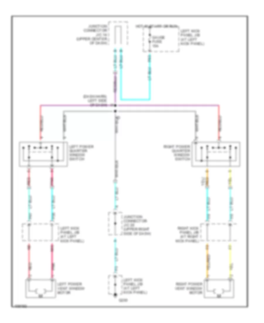 задний Windows Wiring Diagram четверти для Lexus LX 470 2000