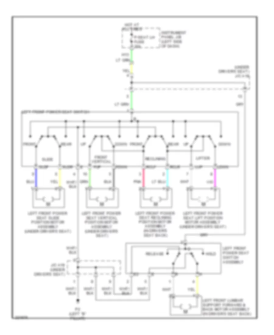Электросхема привода водительского сиденья для Lexus RX 450h 2010