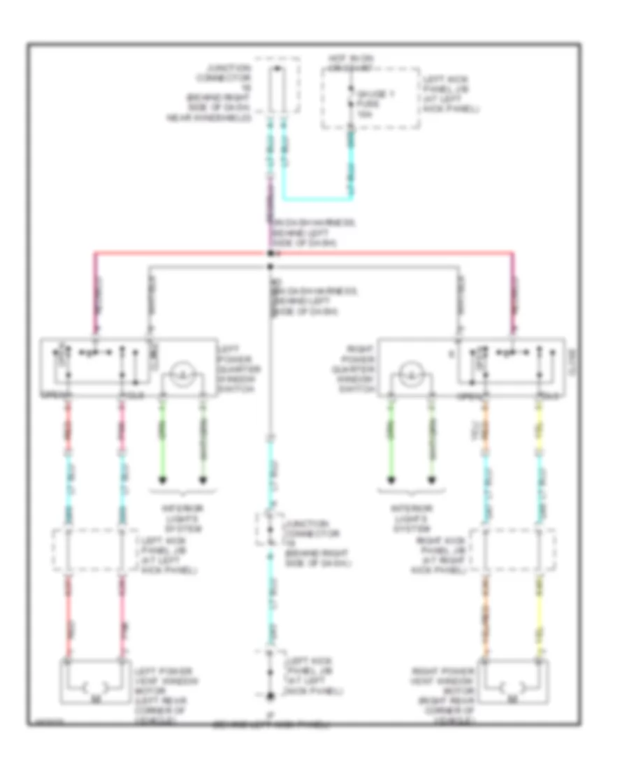 задний Windows Wiring Diagram четверти для Lexus LX 470 2004