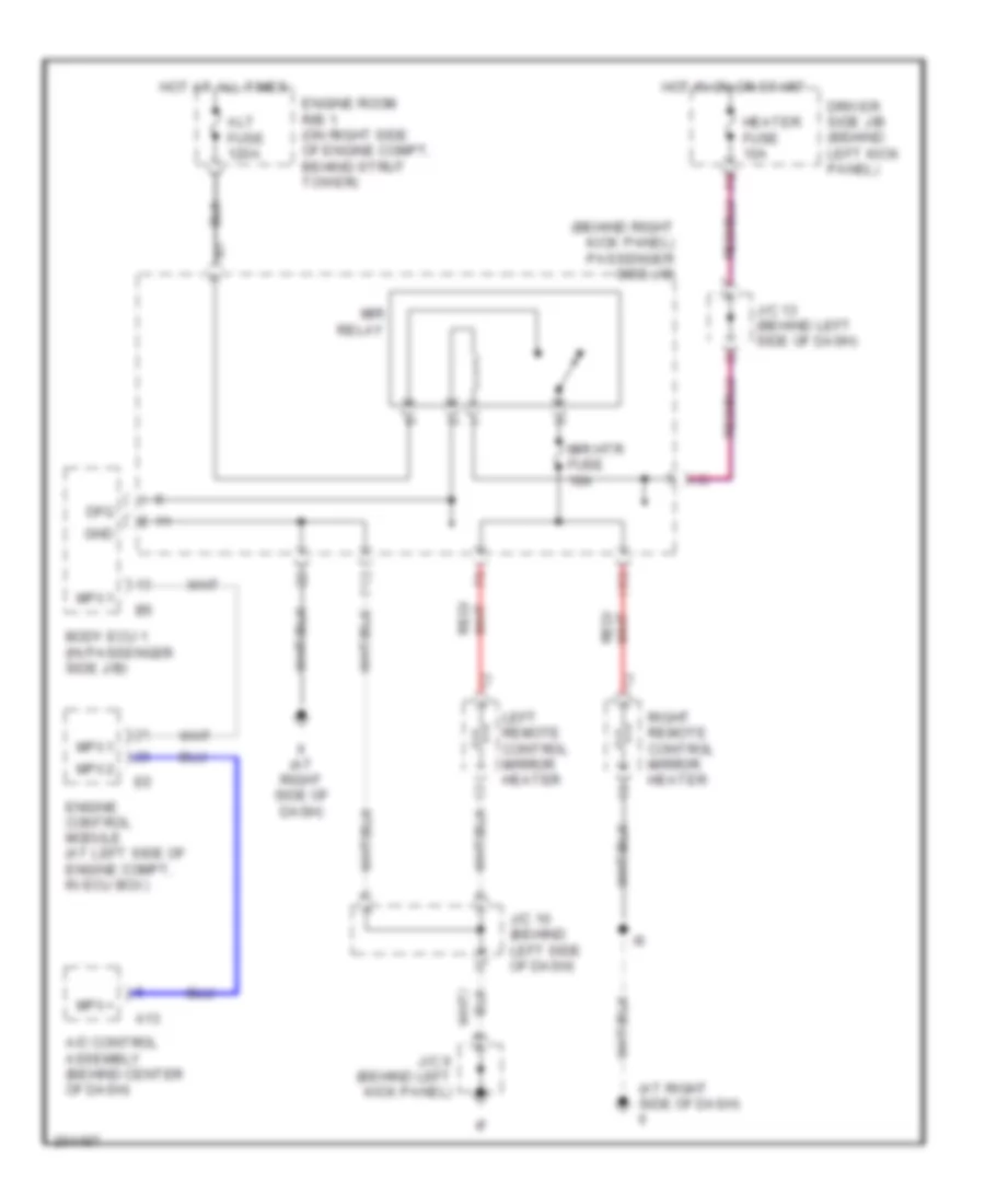 Heated Mirrors Wiring Diagram for Lexus GS 300 2005