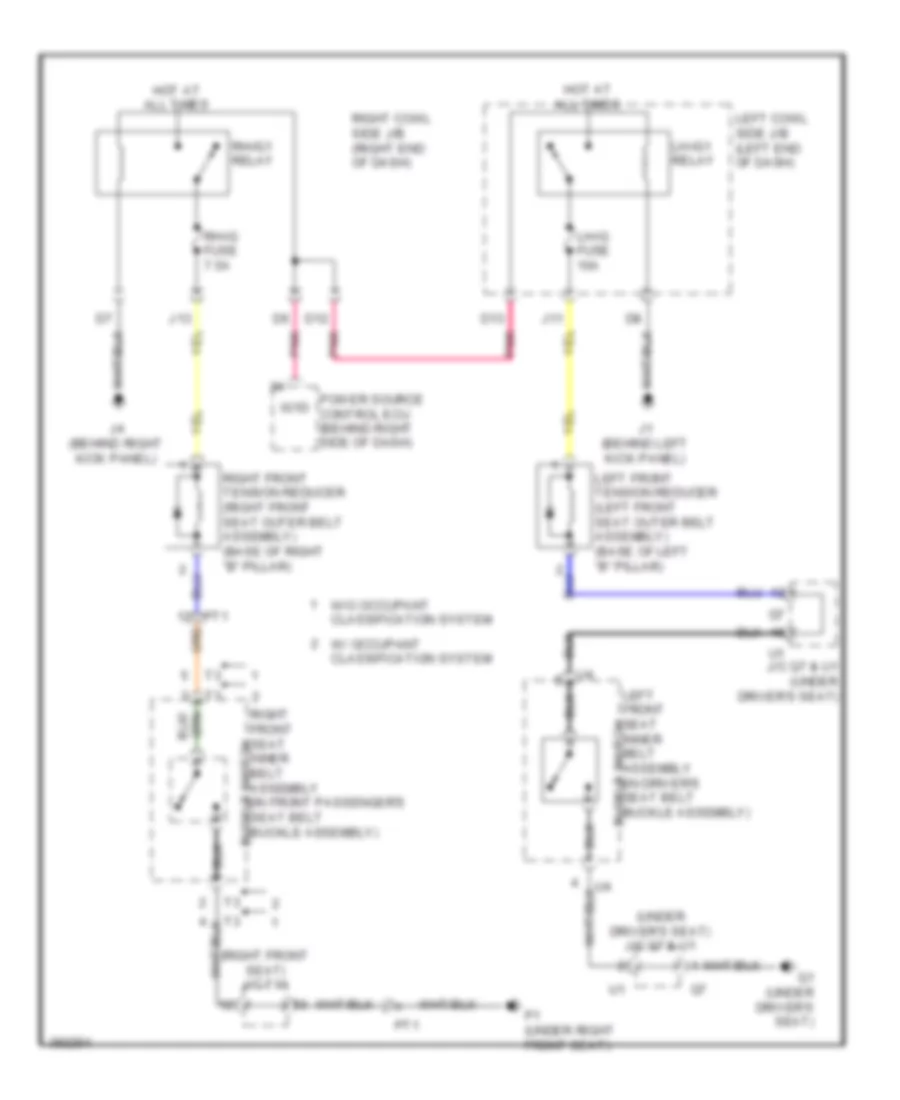 Passive Restraints Wiring Diagram for Lexus IS F 2014