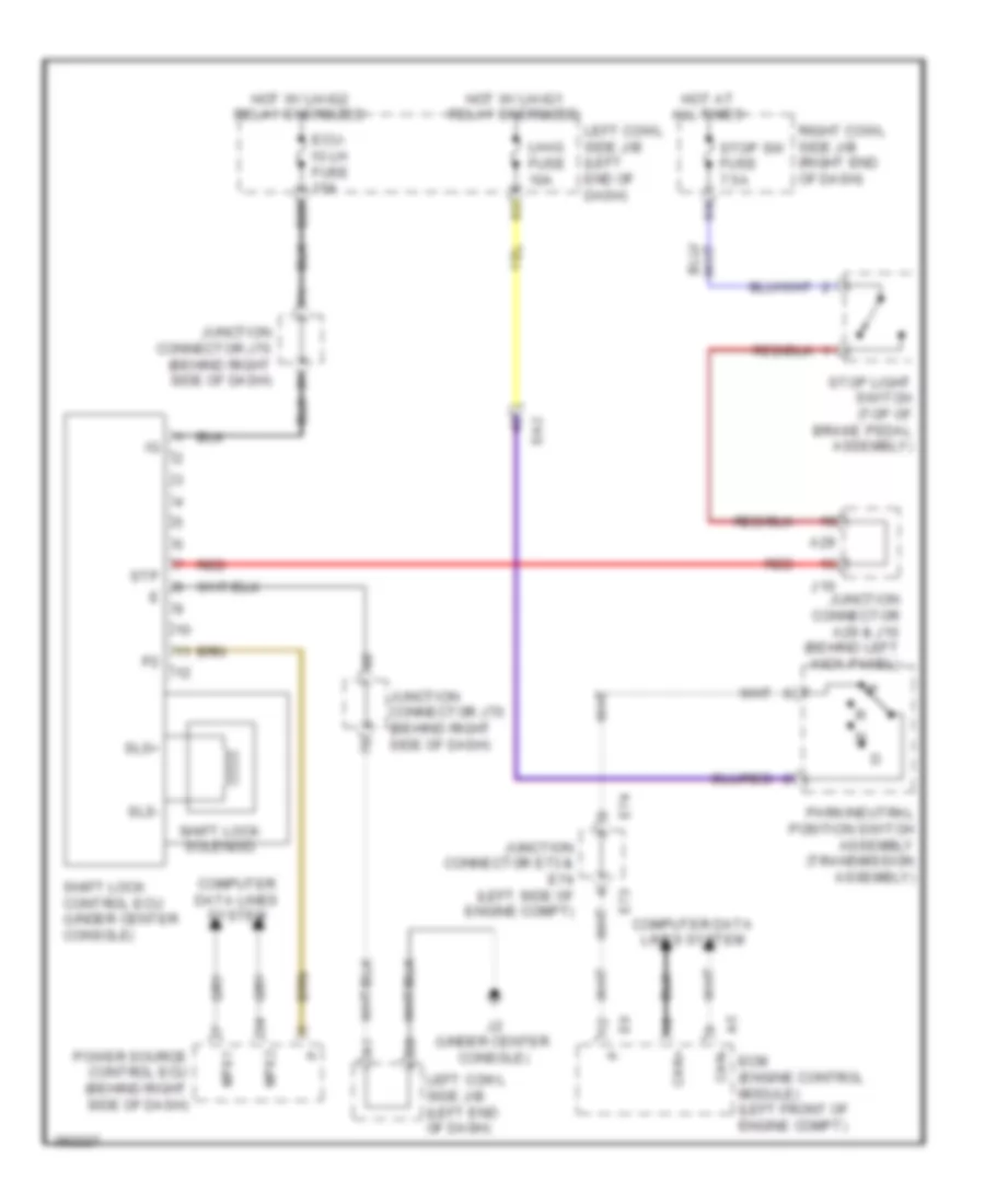 Shift Interlock Wiring Diagram for Lexus IS F 2014