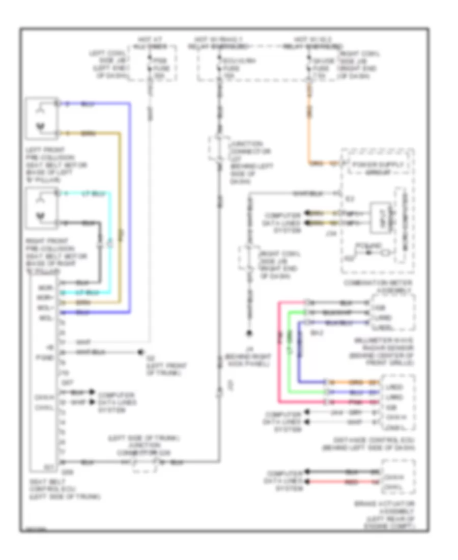 Pre Collision Wiring Diagram for Lexus IS F 2014