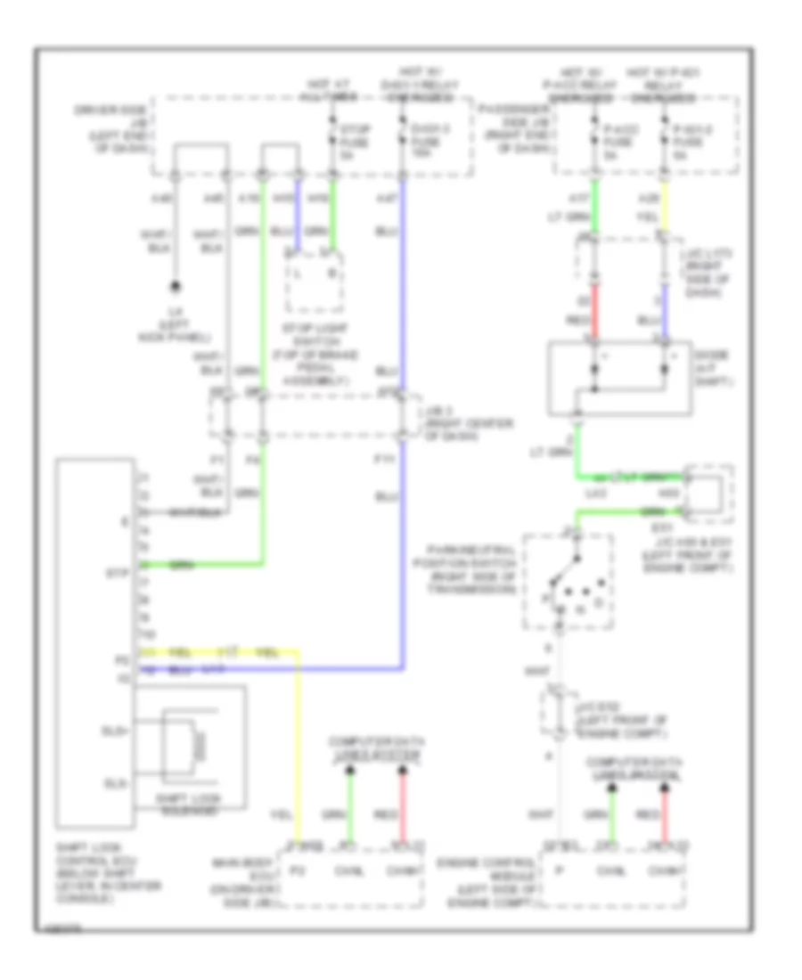 Shift Interlock Wiring Diagram for Lexus LS 460 2014