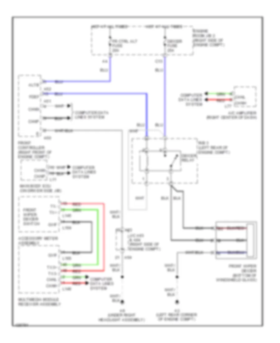 Front Deicer Wiring Diagram for Lexus LS 460 2014