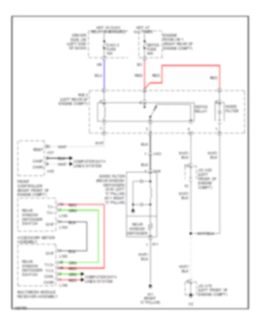 Rear Defogger Wiring Diagram for Lexus LS 460 2014