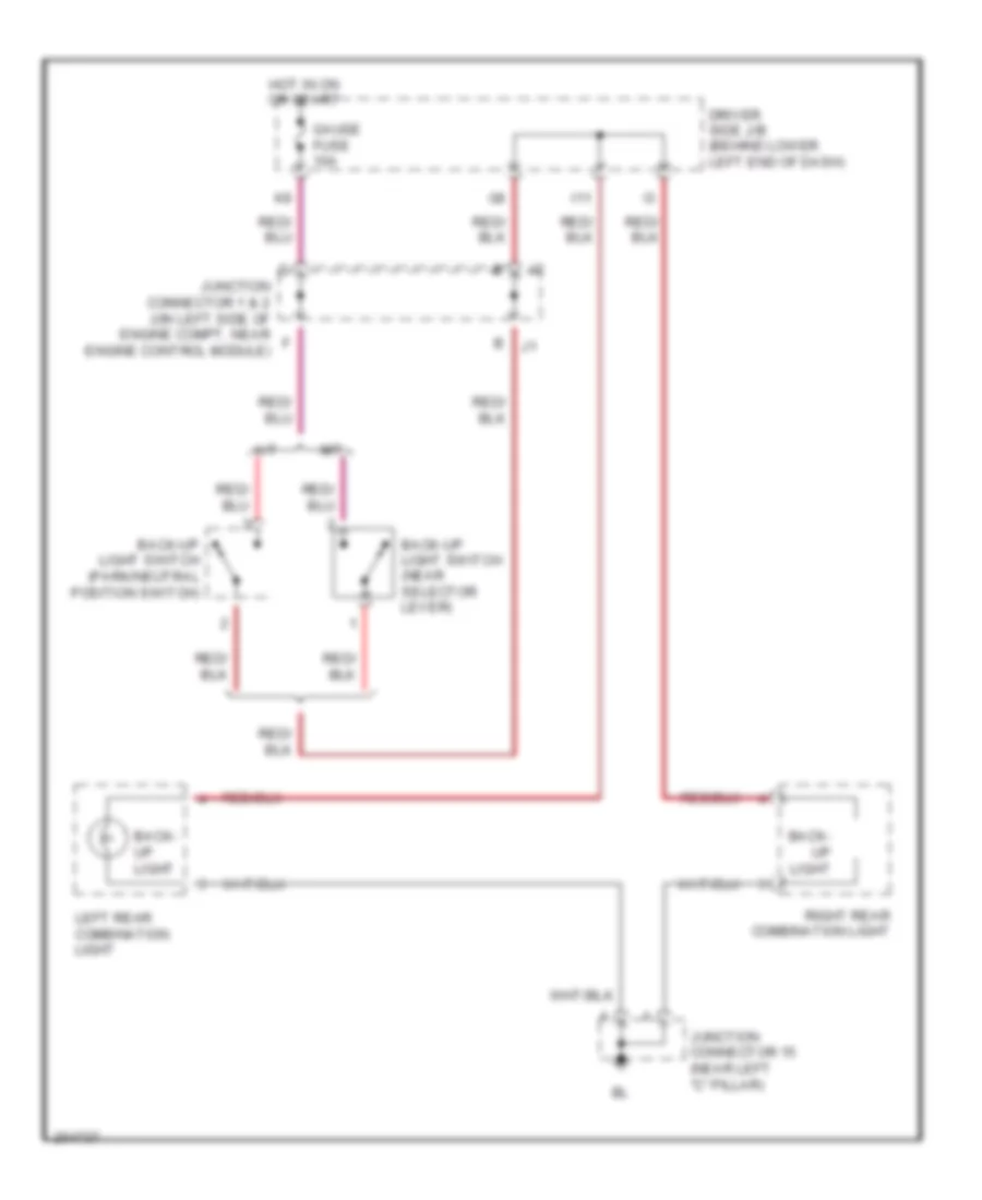 Back up Lamps Wiring Diagram for Lexus IS 300 2005