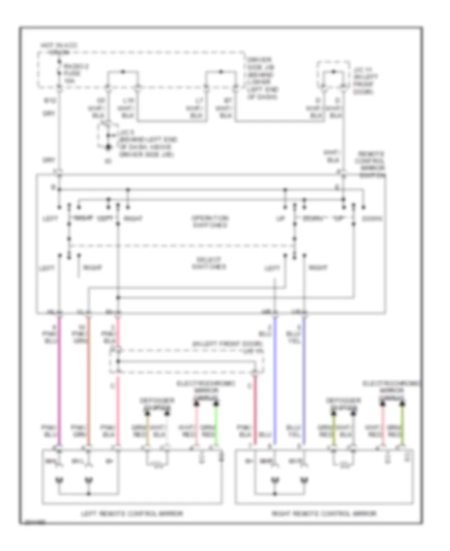 Power Mirrors Wiring Diagram for Lexus IS 300 2005