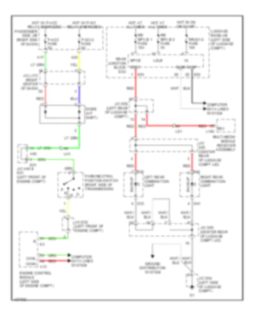 Backup Lamps Wiring Diagram for Lexus LS 460 F Sport 2014