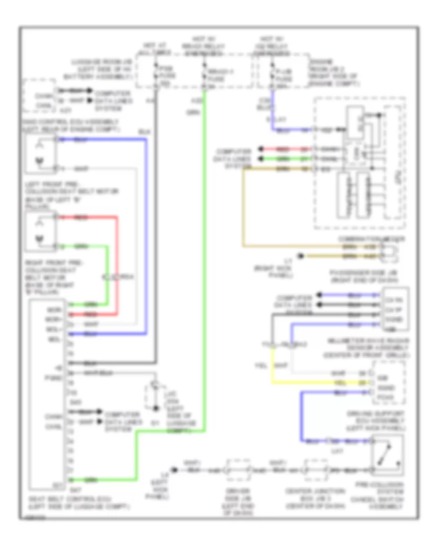 Pre Collision Wiring Diagram for Lexus LS 600h L 2014