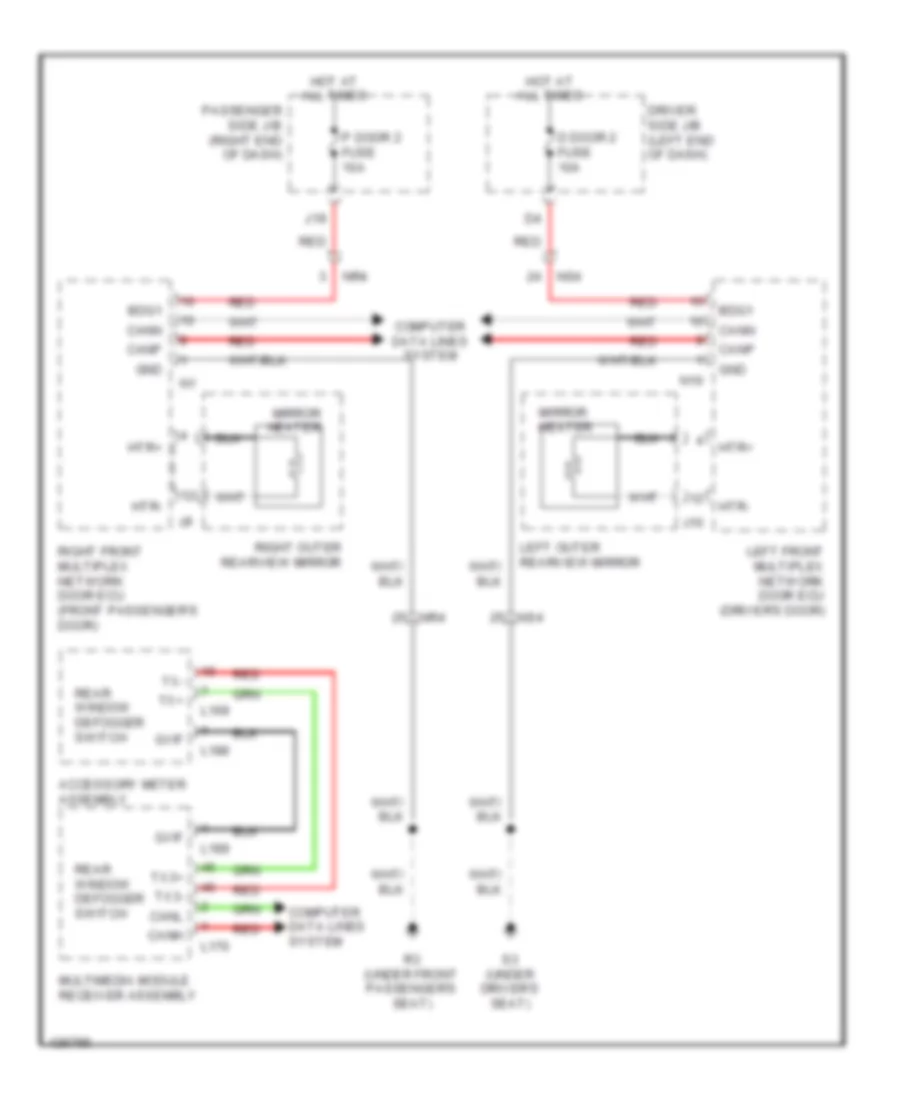 Heated Mirrors Wiring Diagram for Lexus LS 600h L 2014