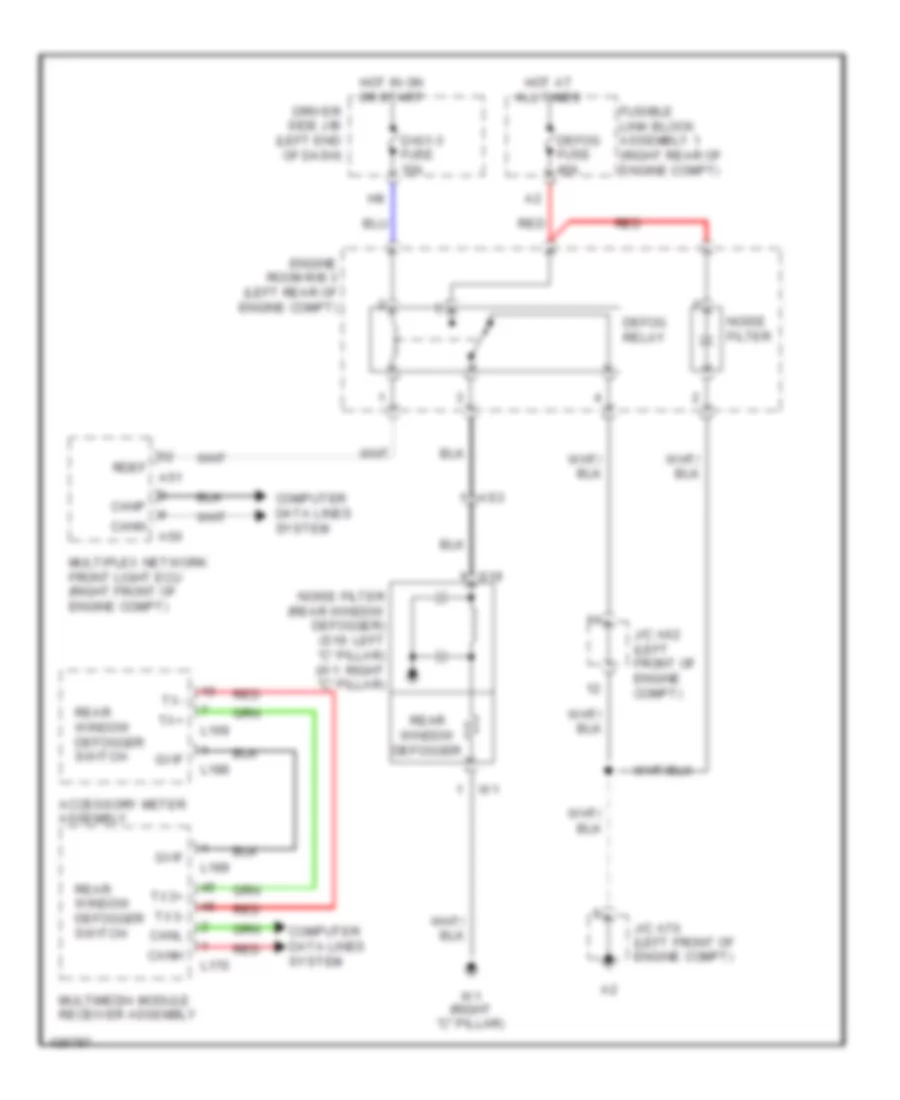Rear Defogger Wiring Diagram for Lexus LS 600h L 2014