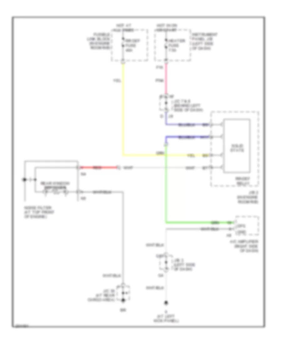 Rear Defogger Wiring Diagram for Lexus RX 330 2005