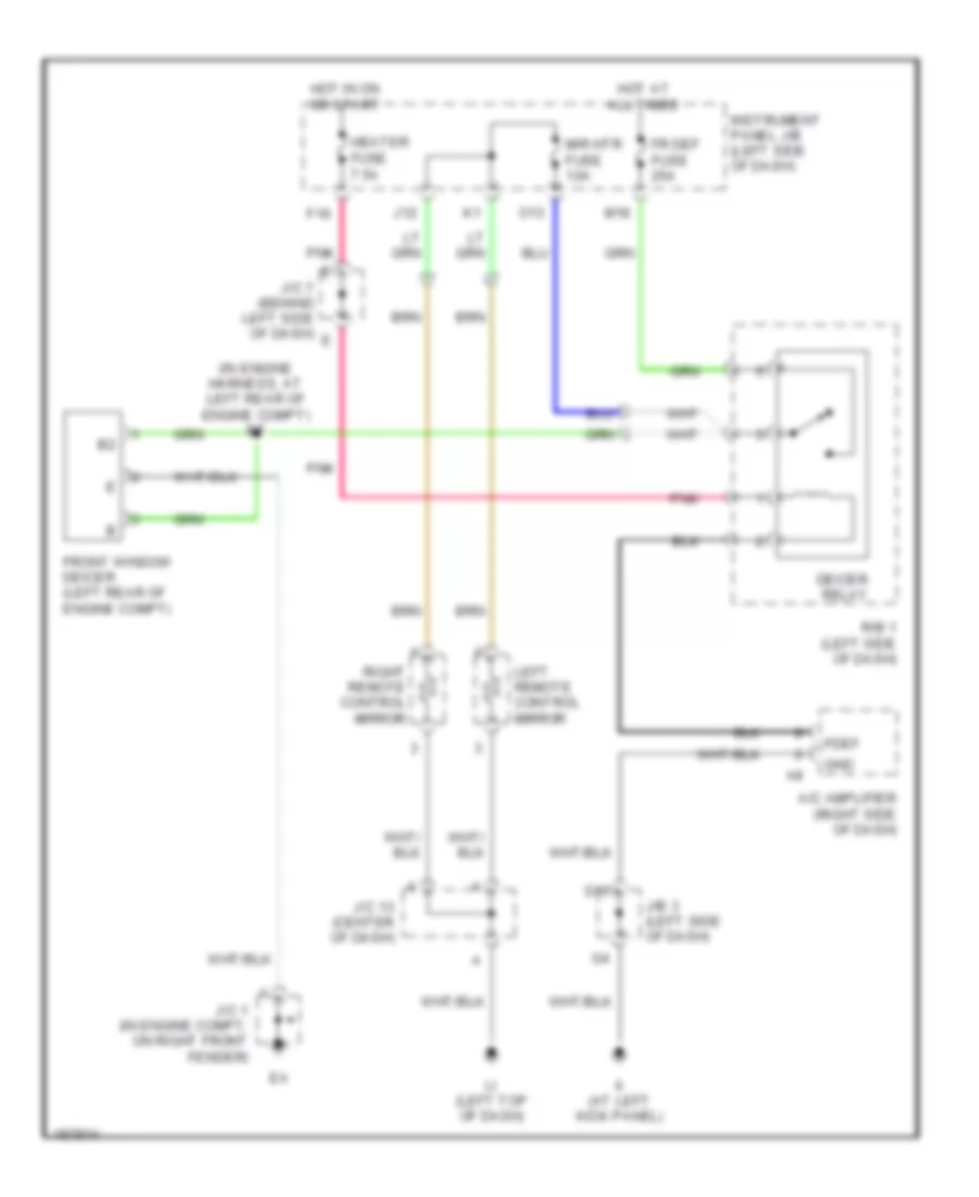 Wiper Deicer  Heated Mirror Wiring Diagram for Lexus RX 330 2005