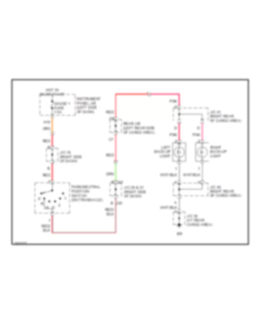 Backup Lamps Wiring Diagram for Lexus RX 330 2005