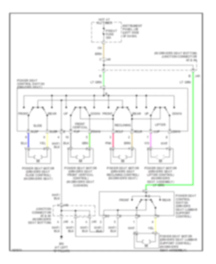 Driver Seat Wiring Diagram for Lexus RX 330 2005