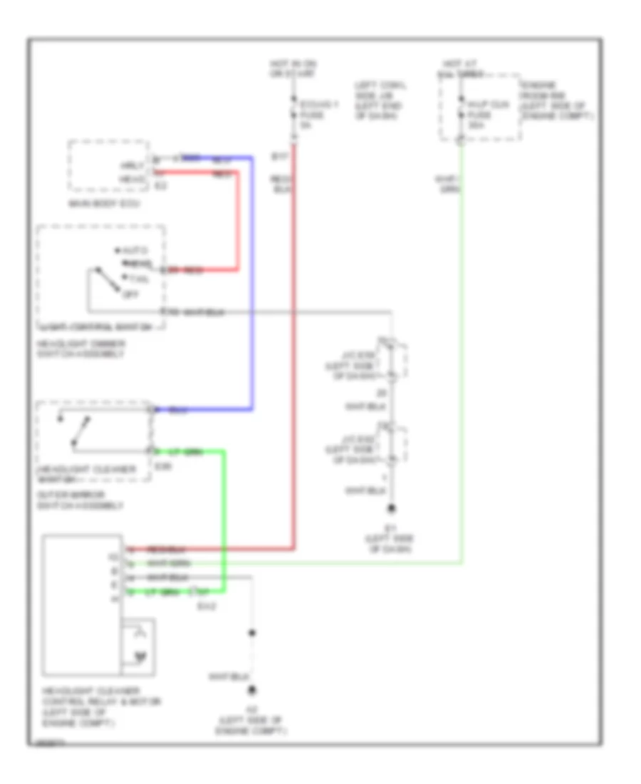 Headlamp Washer Wiring Diagram for Lexus LX 570 2014