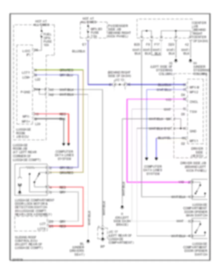 Trunk Release  Pull Down Wiring Diagram for Lexus SC 430 2005