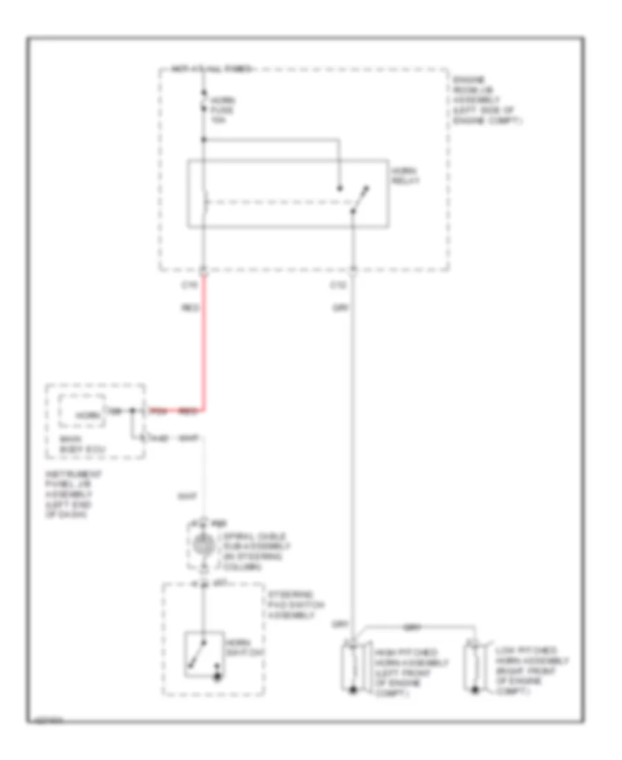 Horn Wiring Diagram for Lexus RX 350 2014