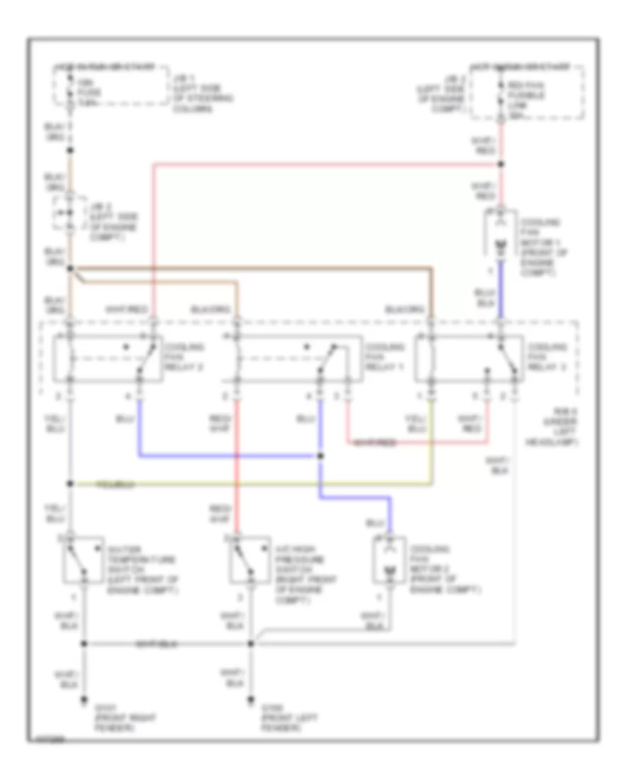 Cooling Fan Wiring Diagram for Lexus LS 400 1990