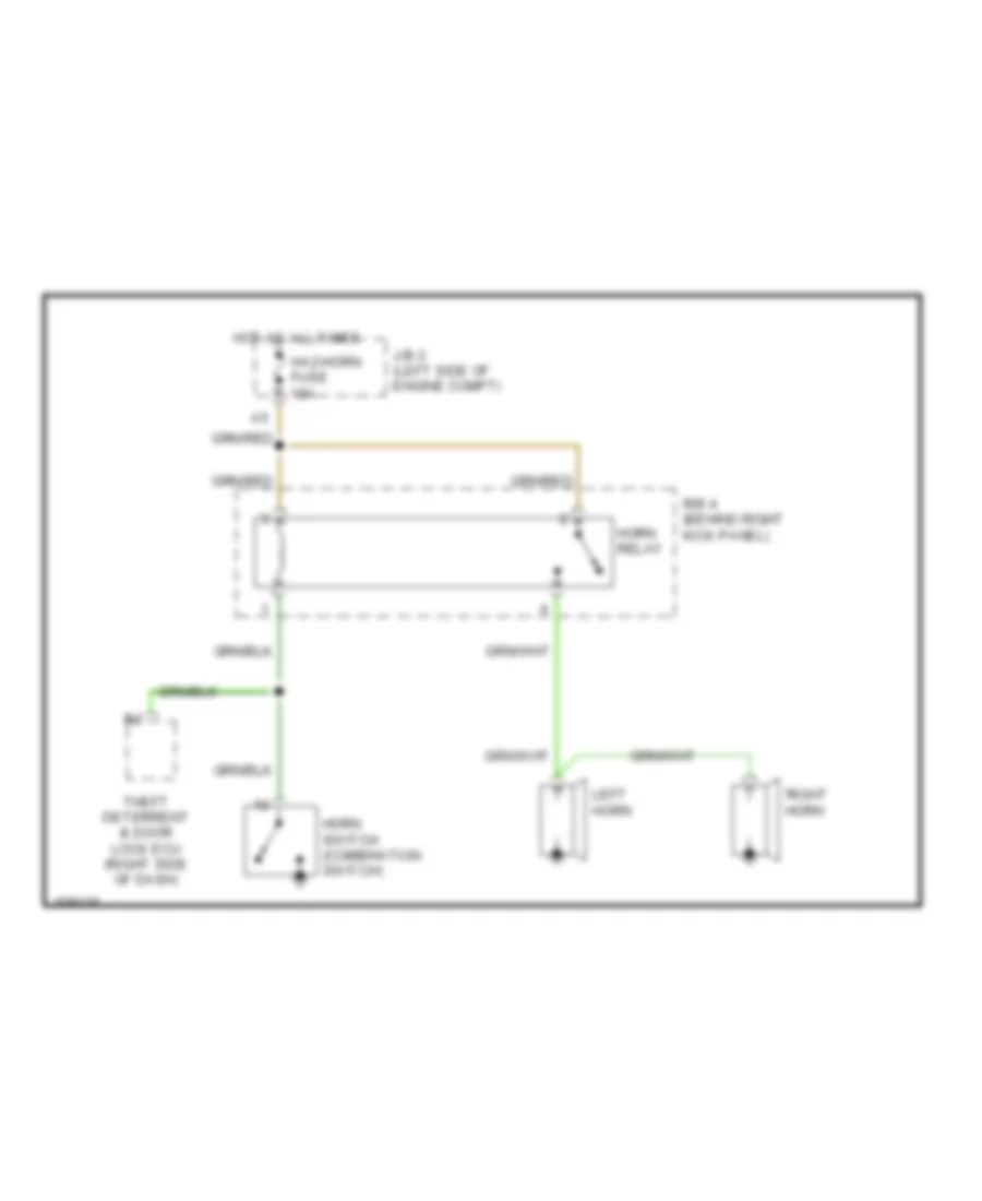 Horn Wiring Diagram for Lexus ES 250 1991