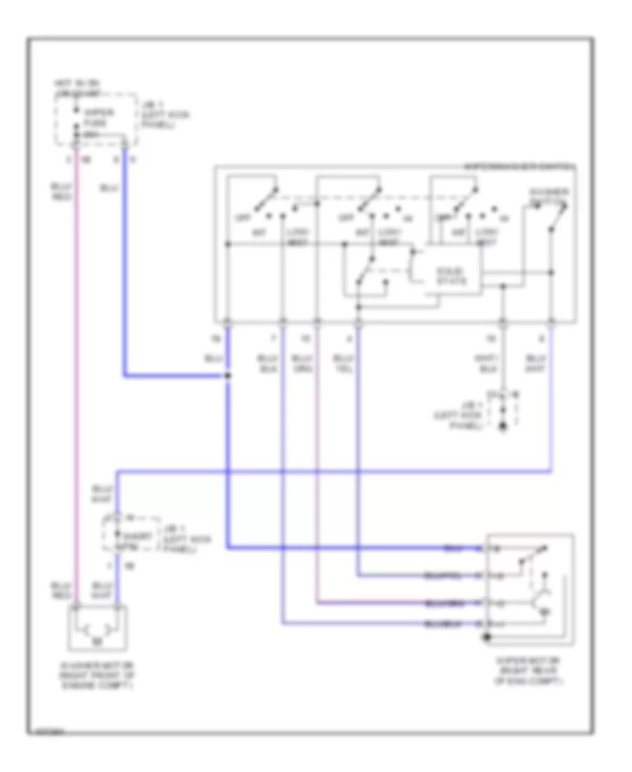 WiperWasher Wiring Diagram for Lexus ES 250 1991