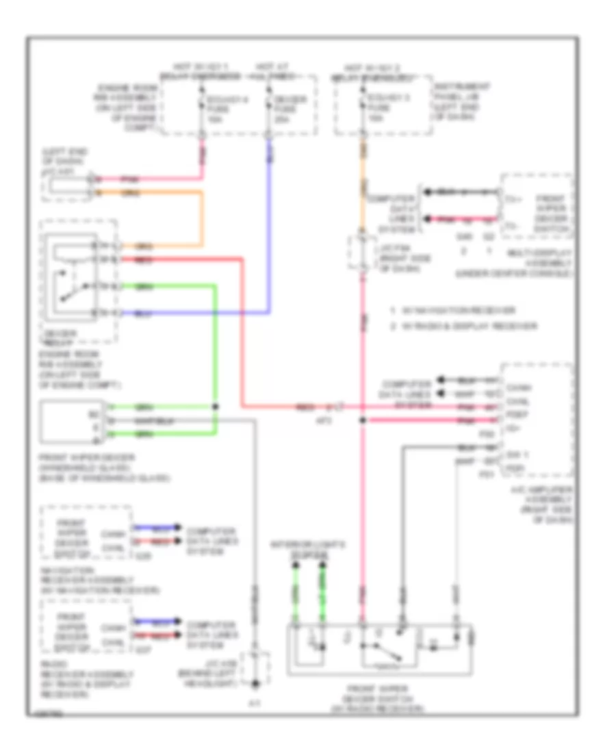 Front Deicer Wiring Diagram for Lexus RX 450h 2014