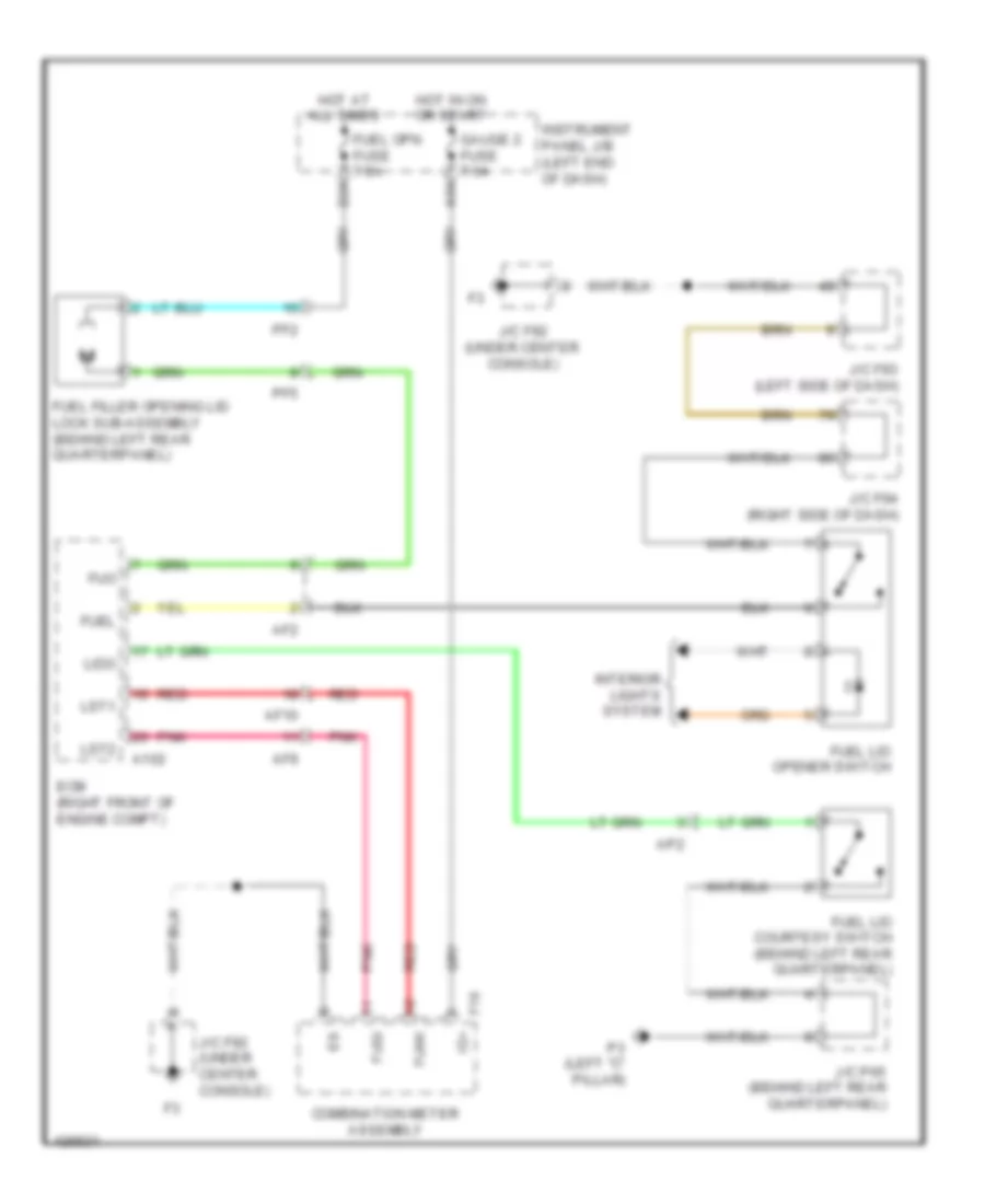 Fuel Door Release Wiring Diagram for Lexus RX 450h 2014