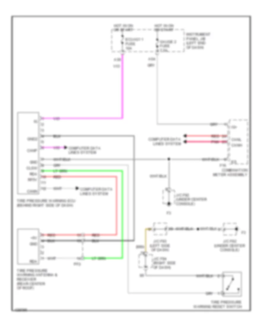 Tire Pressure Monitoring Wiring Diagram for Lexus RX 450h 2014