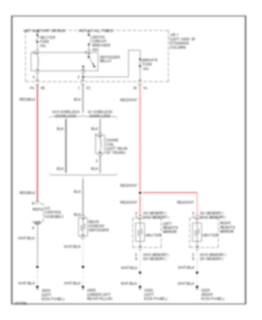 Defogger Wiring Diagram for Lexus LS 400 1991