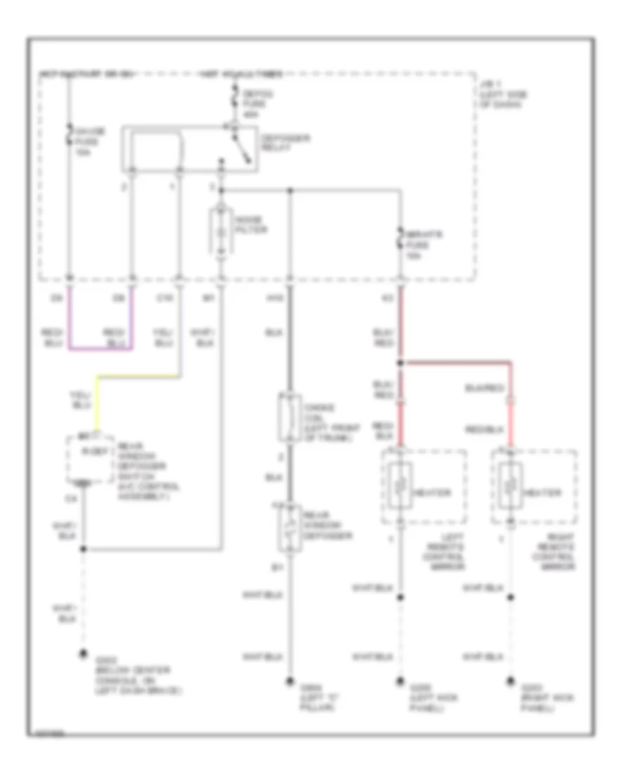 Defogger Wiring Diagram for Lexus ES 300 1992