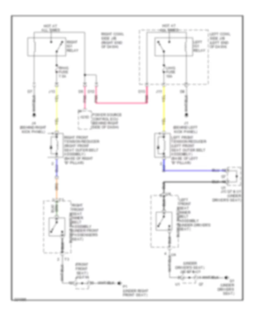 Passive Restraints Wiring Diagram for Lexus IS F 2011