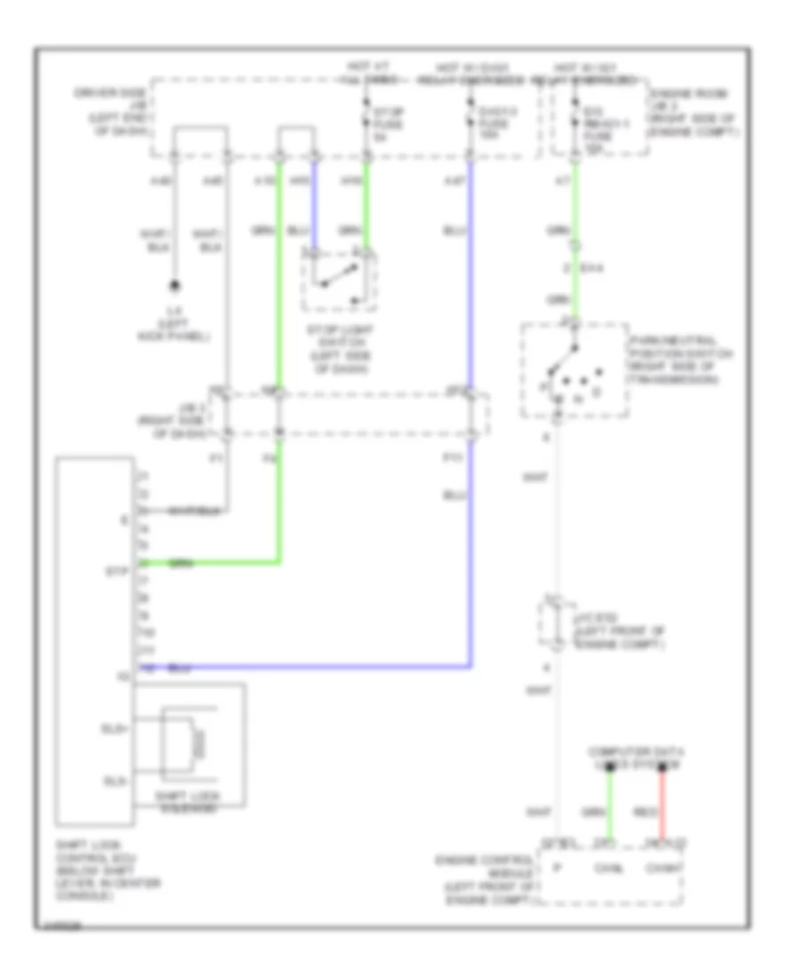 Shift Interlock Wiring Diagram for Lexus LS 460 2011
